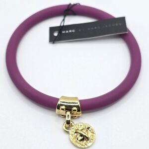 Marc Jacobs Plum Silicone Bangle with Gold Charm